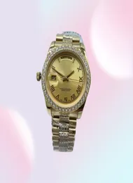 SBB Fabrika UNISEX SATILDI 36MM 128235 Günlük Tarih Başkan Diamond Asya 2813 Otomatik Hareket Saatleri Kadınlar039S MEN7885446