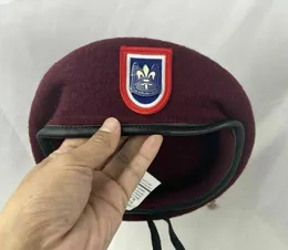 Armia US 82nd Airborne Division Beret Forces Group Red Wool Hat Store5418003