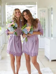Seksi İpek Satin Düğün Sweetwear Robes Kişiselleştirilmiş Parıltılı Baskı Kısa Boşluk Nedime Kimono Uzun Pijama Yaz Gecesi Lady5526312