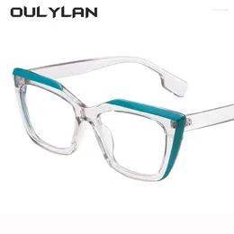 Sonnenbrillen Frames OURLYLAN 2024 Antiblau -Licht Brillen Rahmen Retro Spleißen kontrastierende Farben Brillen klare Dekoration Brille mit Brille