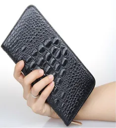Aligador em bolsa longa com gravação em couro genuíno mulheres carteira feminina Dia da embreagem Handbag de impressão de crocodilo1360250