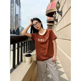 Celinnes T Shirt Designer T Shirt Luksusowa moda Women Celebrity Trend Brand Spring and Summer Trend Wszechstronny krótki rękaw