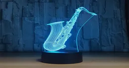 2018 New LED Night Light Saxophone USB 3D LAMP 7 COLORS TOUCH SESSOR 3D BEDROOM LIGHTION