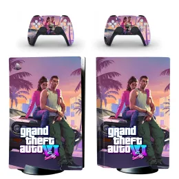 Joysticks Grand Theft Auto VI GTA 6 PS5 Disco Copertina di decalcomanie per protezione per protezione per la console PS5 Adesivo per pelle PS5 VINYL