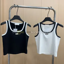 Tanques de alongamento feminino Top U Neck Sport Tops Contraste a camiseta de cor rápida seca sem mangas de ginástica desgaste