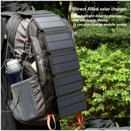 屋外ガジェットMtifunctional Portable Solar Charging Panel Foldable 5V 21A USB出力デバイスCAM Tool High Power 230922ドロップ配信DH9MR