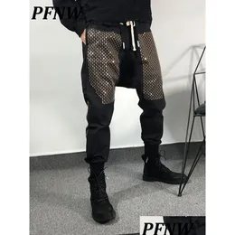 Pantaloni maschili maschile pfnw wituil work harem hip-hop abbigliamento stradale elastico in vita casual harajuku 12a1593 drop drop dhpt Dhpt7