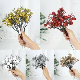 Dekoratif Çiçekler 1/2pcs Noel Berry Sprigs Noel Ağacı Sahte Sequin Köpük Dekorasyon Partisi Çiçek Düzenlemesi Ev Aksesuarları