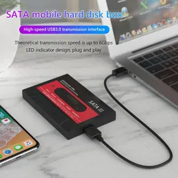 2,5 дюйма SATA HDD корпуса 6 Гбит / с 6 ТБ USB3.0 Ноутбук SSD Преобразование коробки Retro Cassette Hard Disk Внешний корпус для ноутбука ПК