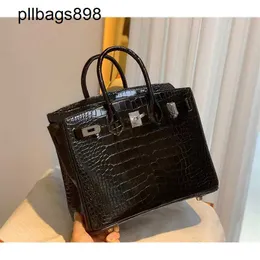 Handgefertigte 7A -Handtaschen -Bikns echtes Leder Gaoguang Alligator Leder 25 cm schwarze Frauen Luxurymelu