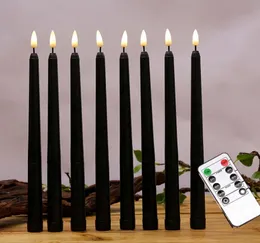 Упаковка из 6 удаленных хэллоуинских конусных свечей Черный цвет благословенный фальшивый столб батарея с содержанием 4033459