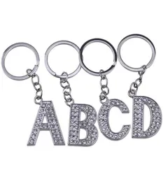 26pcslot AZ 32quot Alloy Alphabet Letter Keyring Full Rhinestone Key Chain DIY Accessories3118430