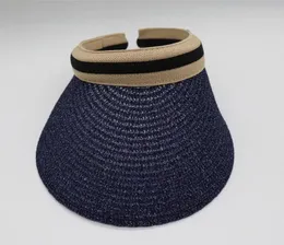 夏の織物ストロートップビーチハットクリップオンソリッドカラー大きなワイドブリムUV保護通気性のある子供の帽子240412
