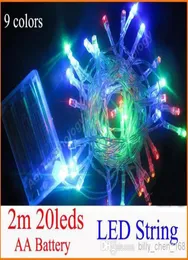 ドライバッテリー2m 20 LEDストリングミニフェアリーライトバッテリー電源操作ホワイトウォームホワイトブルーレディーグリーンピンクプルプルペンプマルチコル8974061