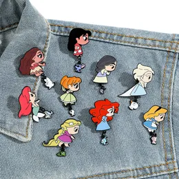 Garota doce Princesa Pin Pin Filmes de anime fofos Pinos de esmalte duro Colete o Backpack Backpack Backpack Back Catreges