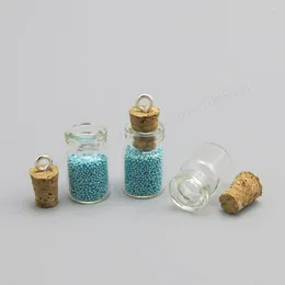 보관 병 판매 !!! 20pcs/lot 0.6ml emapty clear glass vial hook up cork mini bottle 작은 펜던트 h121806