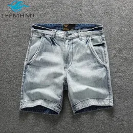 Men's Shorts 0030 Vintage Denim For Men Summer Fashion Teens Korean Trendy Straight Water Scrubbing Retro Cargo Half Length Pants Male