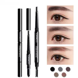 Enhancers Fashion 3 in 1 Natural Eyebrow Pencil + Brush + Powder Black Dark Light Coffee Eye Brow Pen 다기능 미용 도구 향상