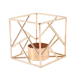 Portabandine 2x 1x retro cavo cavità candela golden elettroplatante porta metropolitana di tealight a 9,5x9,5 cm Ornament geometrici da tavolo geometrico ornamento