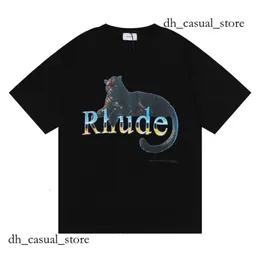 RHデザイナーメンズrhude刺繍TシャツsummerメンズトップレターポロスシャツレディースTシャツ