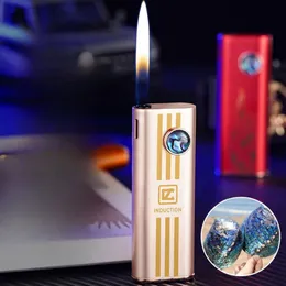 New Silent Ignition Portable Fashion Compact Unisex Lighter Open Flame Iatable Lighter Smoking Set Gift