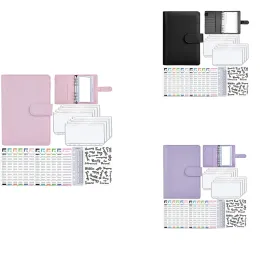 Carteiras A6 Cash Envelopes Binder Wallet Planner de orçamento PU Notebook para Orçamento de Caixa Pedaço de Pedição de Poupança Dinheiro