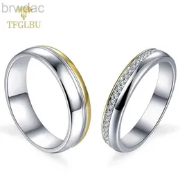 Кольцо для пасьянса Tfglbu Тренди 100% All Moissanite Pare S925 Sliver Sliver Ring для женского бриллиантового свадебного предложения Объединение