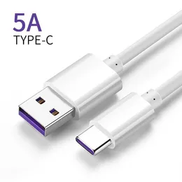 كابل شحن Super Super 5A لـ Huawei Samsung USB Type C Cable Cable 3 1 Typec Fast Charging Cables