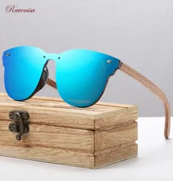 Sunglasses RAVENISA 2021 Fashion Men Sun Glasses With Mono Polarized Coating Lenses Women Wooden Sunglases Ladies Adult Goggle8484362