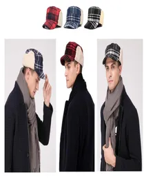 Stand Focus unisex Donne uomini a lempe copertura per cappello dell'esercito militare Cappello Cappello Controlla Tartan Plaid Fashion Blend Tweed Fall Winter8967710