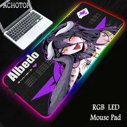 منصات الماوس معصم يستعد للألعاب Genshin Gaming RGB Mouse Pad Gamer Desk Mat LED LED Mouse Mous