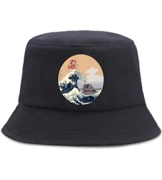 Ponyo Giappone Anime Cute Bat Sun Hat Women Men Fisherman Caps Fashion Cotone Cappelli di cotone Cappelli da pesca da pesca da pesca Outdoor Wide Brim9355109