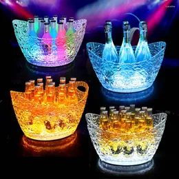 Party Decoration PC Bar Champagne Bucket Plastic Cocktail Wine Cooler Nightclub LED Beer Ice Glowing