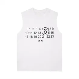 Summer designer tank men's casual sleeveless monogrammed T-shirt black and white in a variety of Asian sizes XS-L