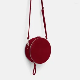 Bolsas de ombro Mulher Round Corduroy Red Fashion Luxury Messenger Bag Dinner Pack Crossbody For Women Lipstick Packs Designer