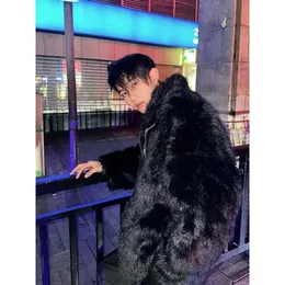 Mens Korean Fashion Faux Fox Fur Mens Fur Coat Trendy Autumn Mens Korean Fashion Faux Fox Fur Mens Fur Coat Trendy Autumn