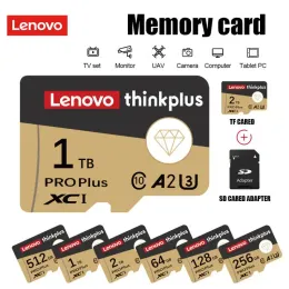 Cartões Lenovo 2TB Card de memória 64 GB Classe 10 A2 Micro TF Card SD Alta velocidade 100MB/S Card de memória SD 128/256/512 GB para telefone/tablet/drone