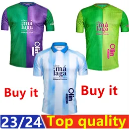 24 25 Camiseta Malaga CF Soccer Jersey 120 Aniversario Remake Retro 2024 2025 Home Away Football Shirts Men Bustinza 1501