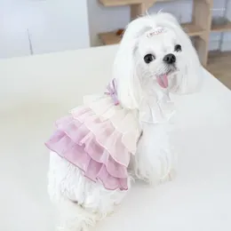 犬アパレルペットカラフルなプリンセスプリーツスカートグラディエントケーキかわいいスリングドレスファッション服デザイナー服