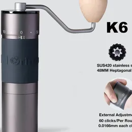 KingrinderManual Café Grinder 420 Aço inoxidável Core de moagem de rebanho portátil Mill Baja Tahan Karat K4 K6 38mm 48mm 240416