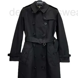 Women's Trench Coats Designer KensingtonMid length Women's Double breasted Windbreaker Coat Popular Slim Fit Style LUOV