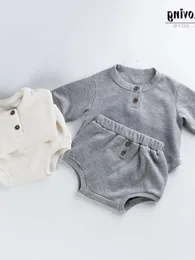 2024 Short Baby Sleeved Jumpsuit, PP 바지, 삼각형 반바지, 1-3 세의 소년 소녀를위한 2 피스 세트, 어린이 의류 S,