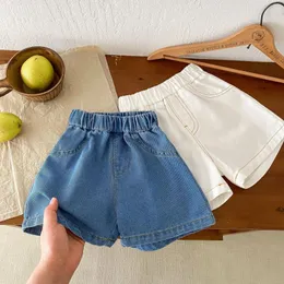 Shorts Summer Kids for Boys Girls Denim Solid coreano 1-5 anni Bambini per bambini Short Pant Baby Cotton Jeans