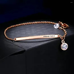 Link Bracelets Blacelet für Frauen ol Style Kubikzirkonia Roségold Farbe Österreichische Kristall Mode Schmuck Freundschaft Geschenk Zyh195