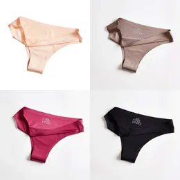 Donne di seta sexy perizoni a g-corning bianche senza cuciture bianche e mutandine di lingerie bassa slip