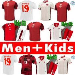 2024 2025 Canada Soccer Jerseys Men Kids Kids Attifor National Ideas Davies J.David 24 25 Ugbo Larin Cavallini Millar Eustaquio Football Dorts Home Away S-XXL