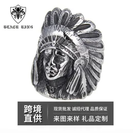 Herren Schmuck Indianer Chief Titanium Stahl Herren Ring Trend Persönlichkeit Nicht Mainstream Religiöse Hand