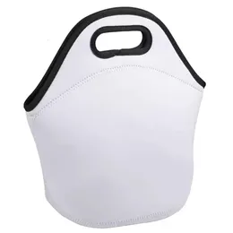 Bolsa sublimação tote em branco Bolsa reutilizável neoprene lancheiras macias isoladas com design de zíper para o trabalho Escola FY3499 GG0130 S