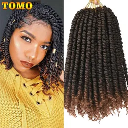 Tomo Bomb Twist Häkelhaarsynthetische 16 -Wurzel -Frühling vor Looped Braids Leidenschaft für Frauen 240410