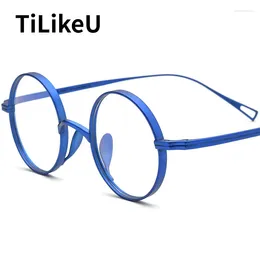 Солнцезащитные очки рамки японские ретро-чистые титановые очки рамки малые круговые литературные женские женские ультра-светские